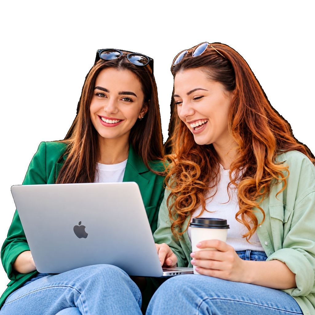 Digital marketing specialists and SEO buyers analyzing publisher placements on a laptop