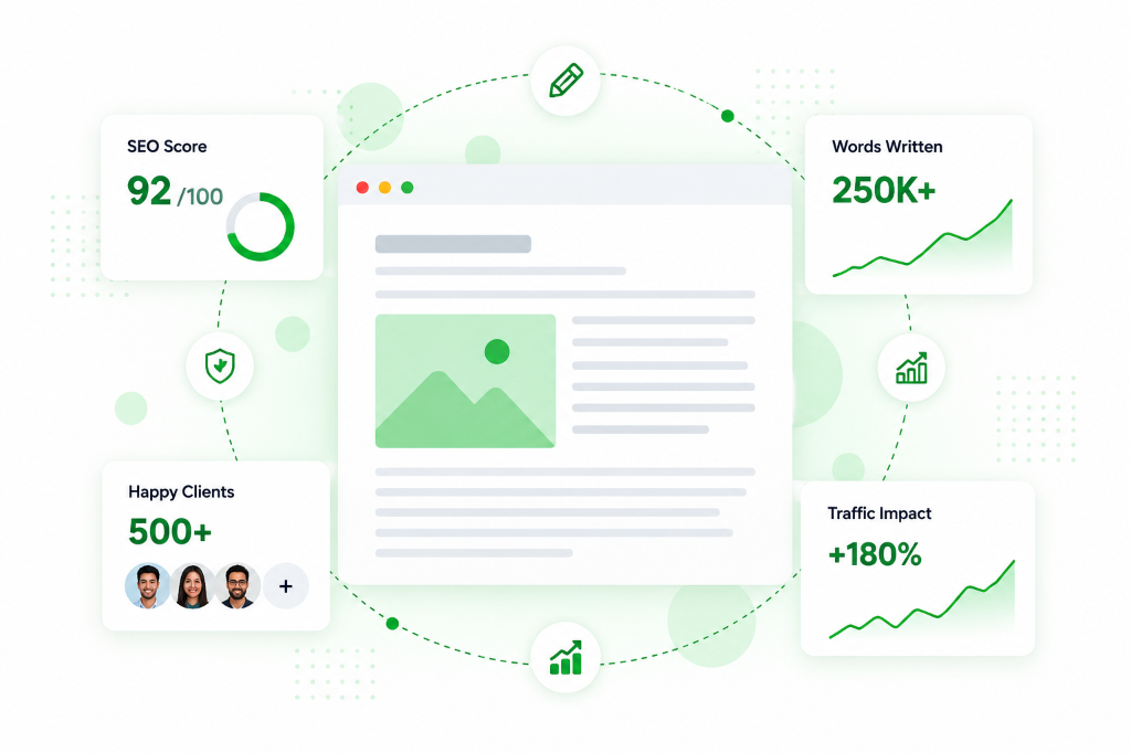 Professional Content Writing Services Dashboard