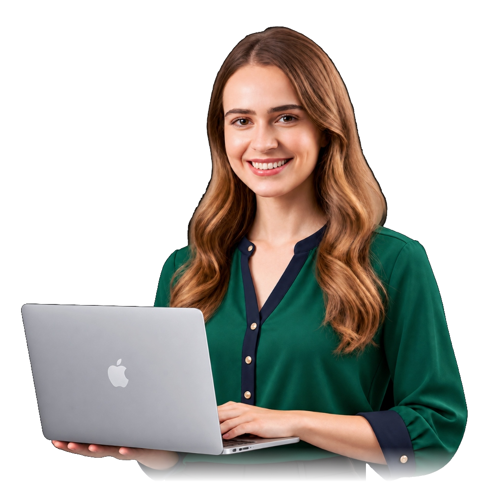GPLinkIT link building specialist with laptop managing backlinks and publisher marketplace