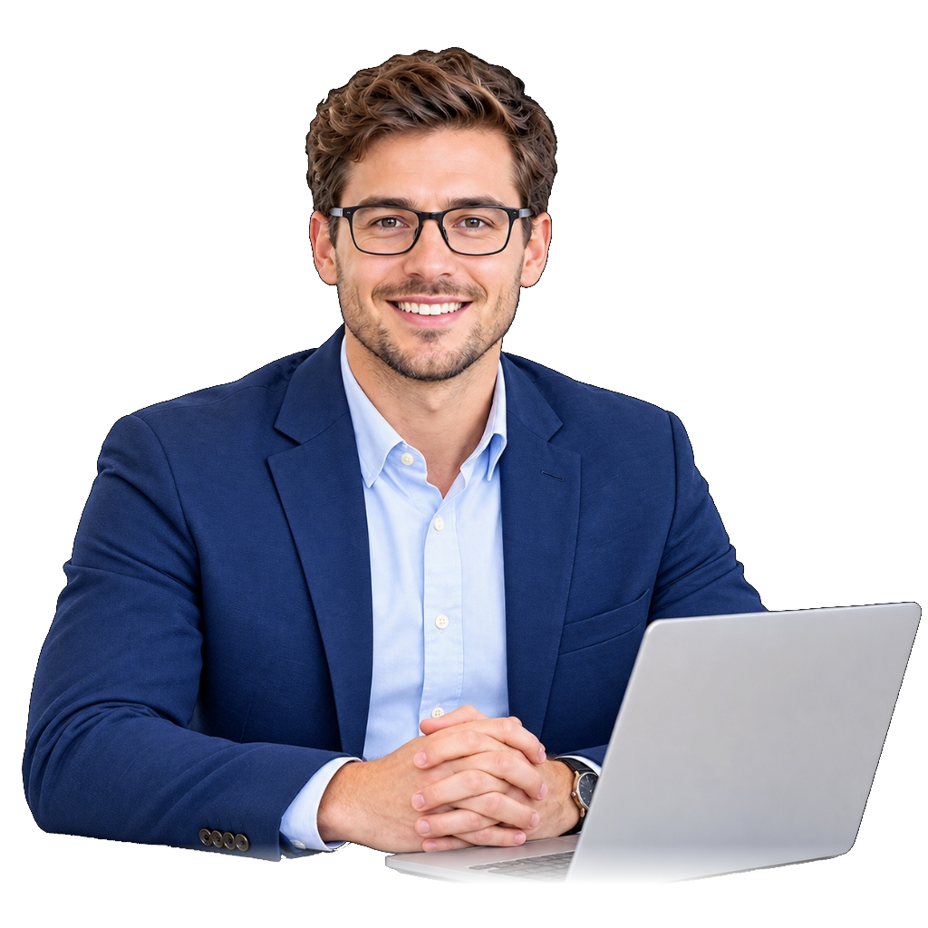 Website publisher managing content and guest post opportunities on a modern workspace laptop