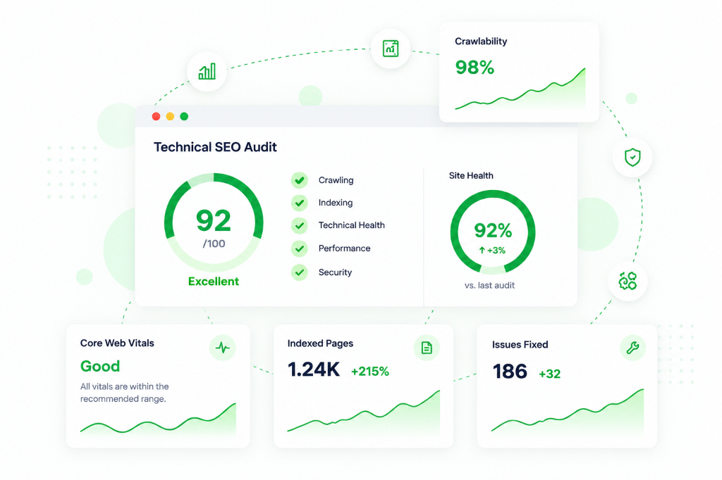 Professional Technical SEO Services Dashboard